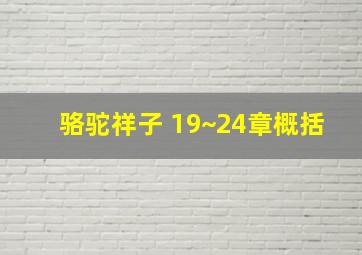 骆驼祥子 19~24章概括